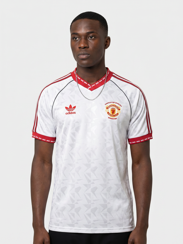 Manchester United 1990/91 Away Retro — The Red Devils White Classic
