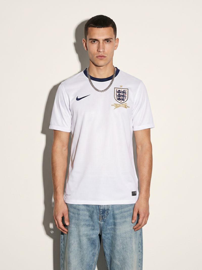 England 2013 Home Retro — Three Lions in Classic White - Image 2