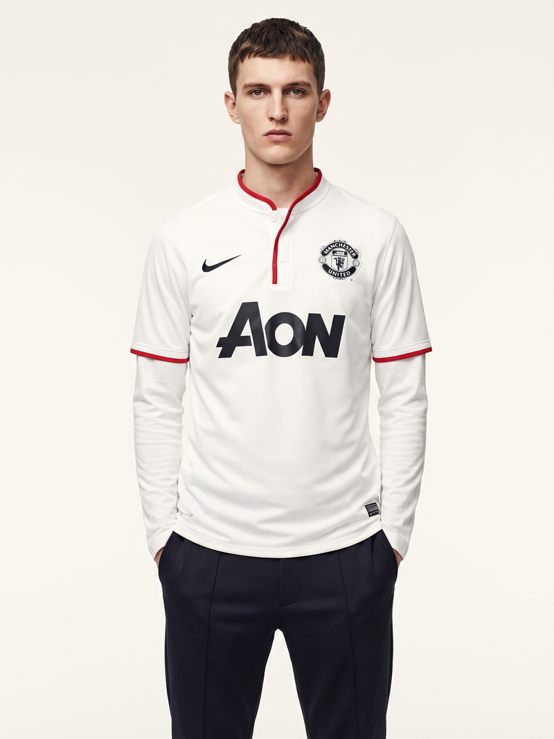 Manchester United 2013/14 Away Retro Jersey — White Devils - Image 2