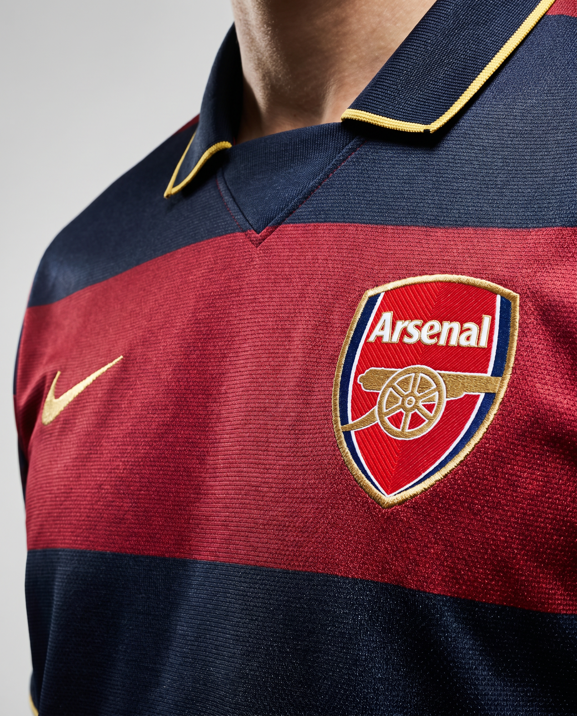Arsenal Retro Away Shirt 07/08 - Redcurrant Hoops Edition - Gallery 2
