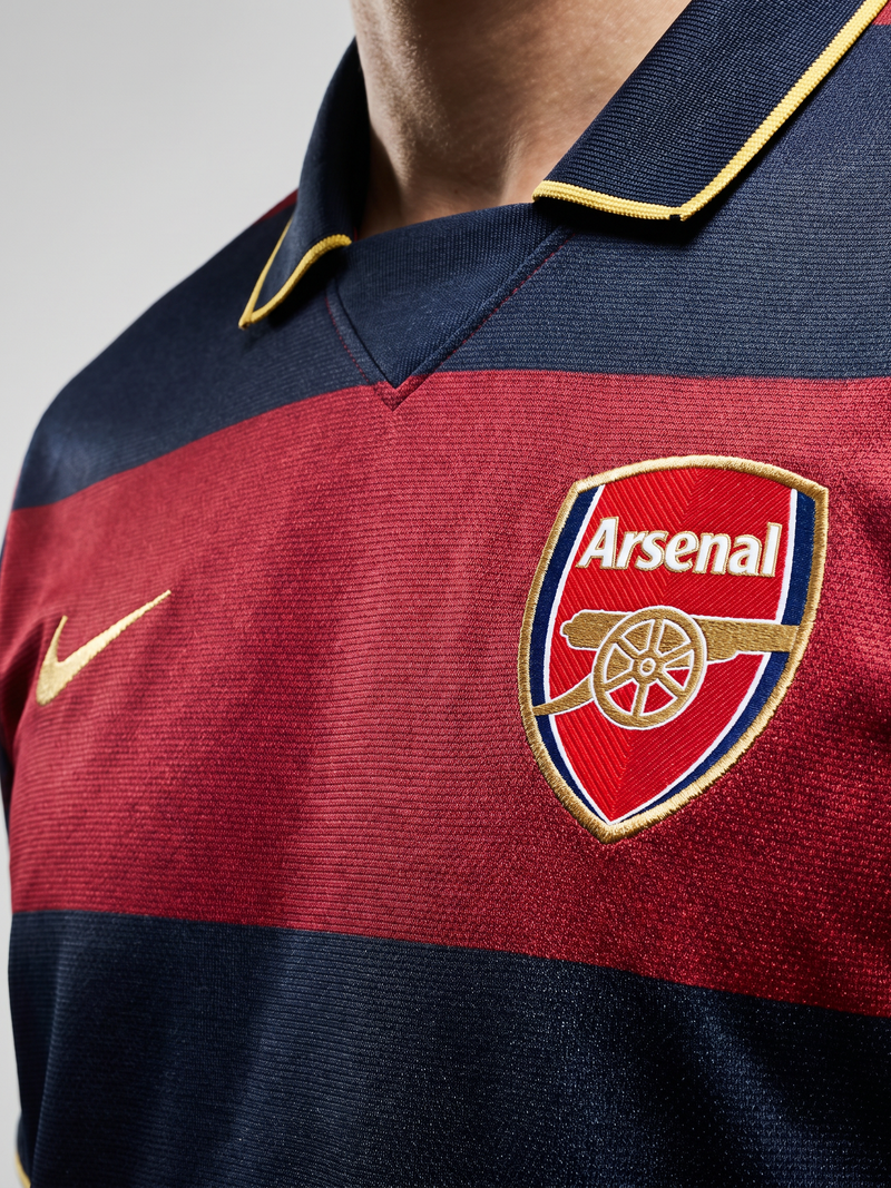 Arsenal Retro Away Shirt 07/08 - Redcurrant Hoops Edition - Image 2