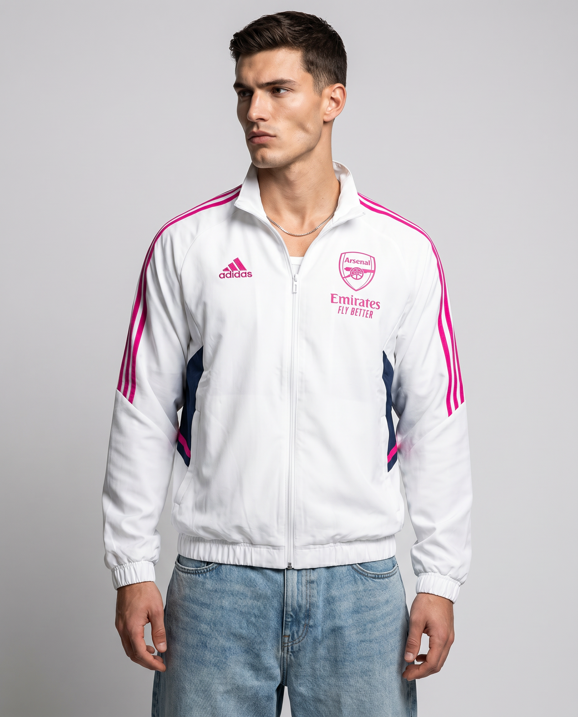 Arsenal Windbreaker - White & Pink Edition - Gallery 1