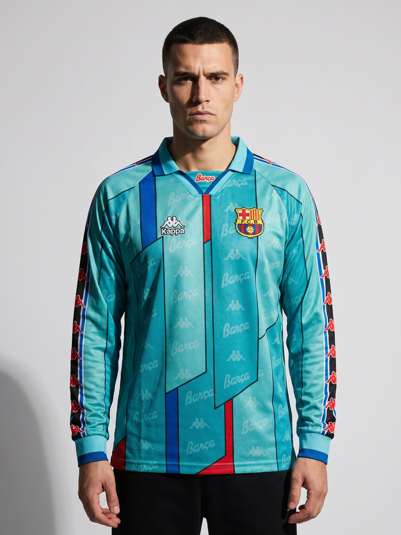 Barcelona 1996/97 Away Retro Jersey — The Teal Icon - Image 2