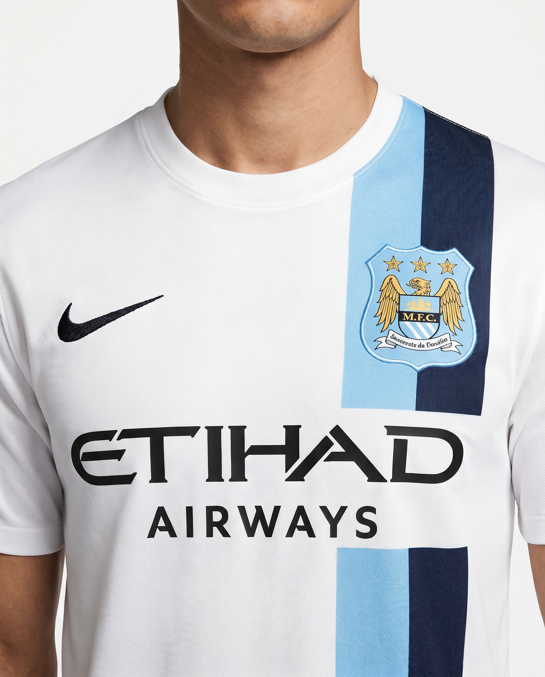 Manchester City White Etihad Airways Soccer Shirt - Gallery 2