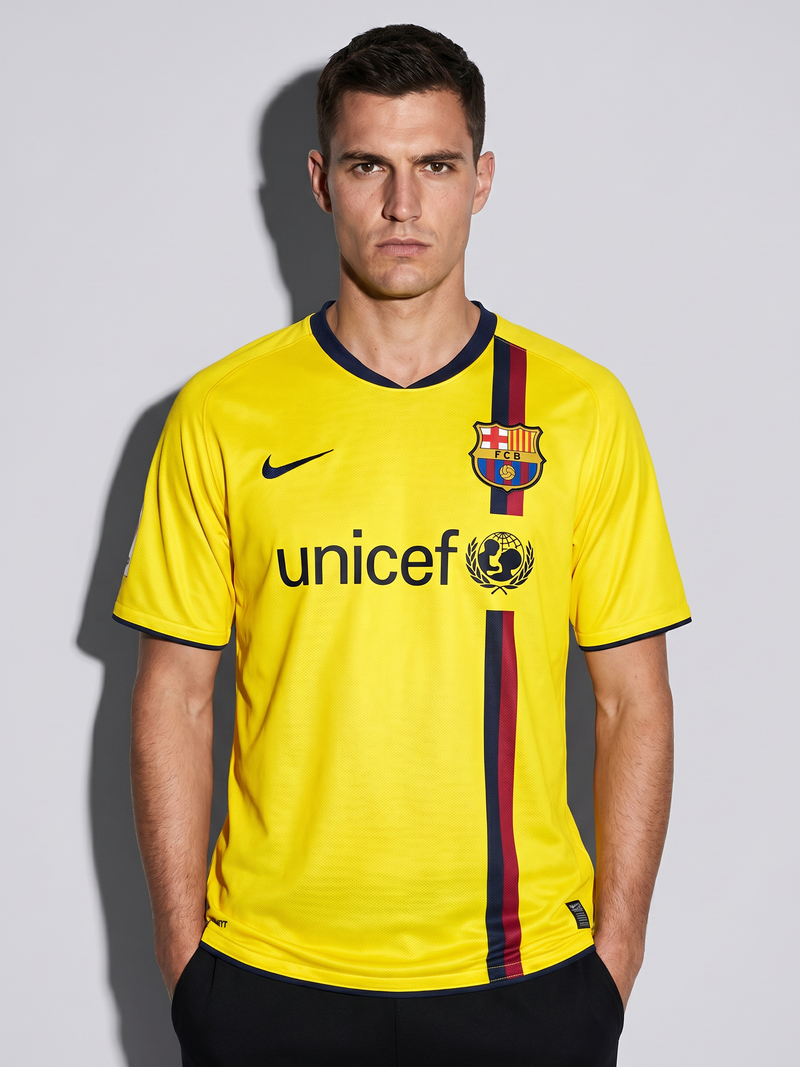Barcelona 2008/09 Away Retro Jersey — Treble in Yellow - Image 2