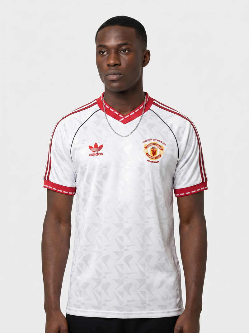 Manchester United 1990/91 Away Retro — The Red Devils White Classic - Image 1