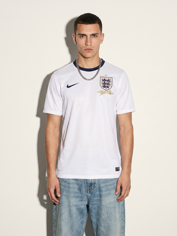 England 2013 Home Retro — Three Lions in Classic White - Secondary