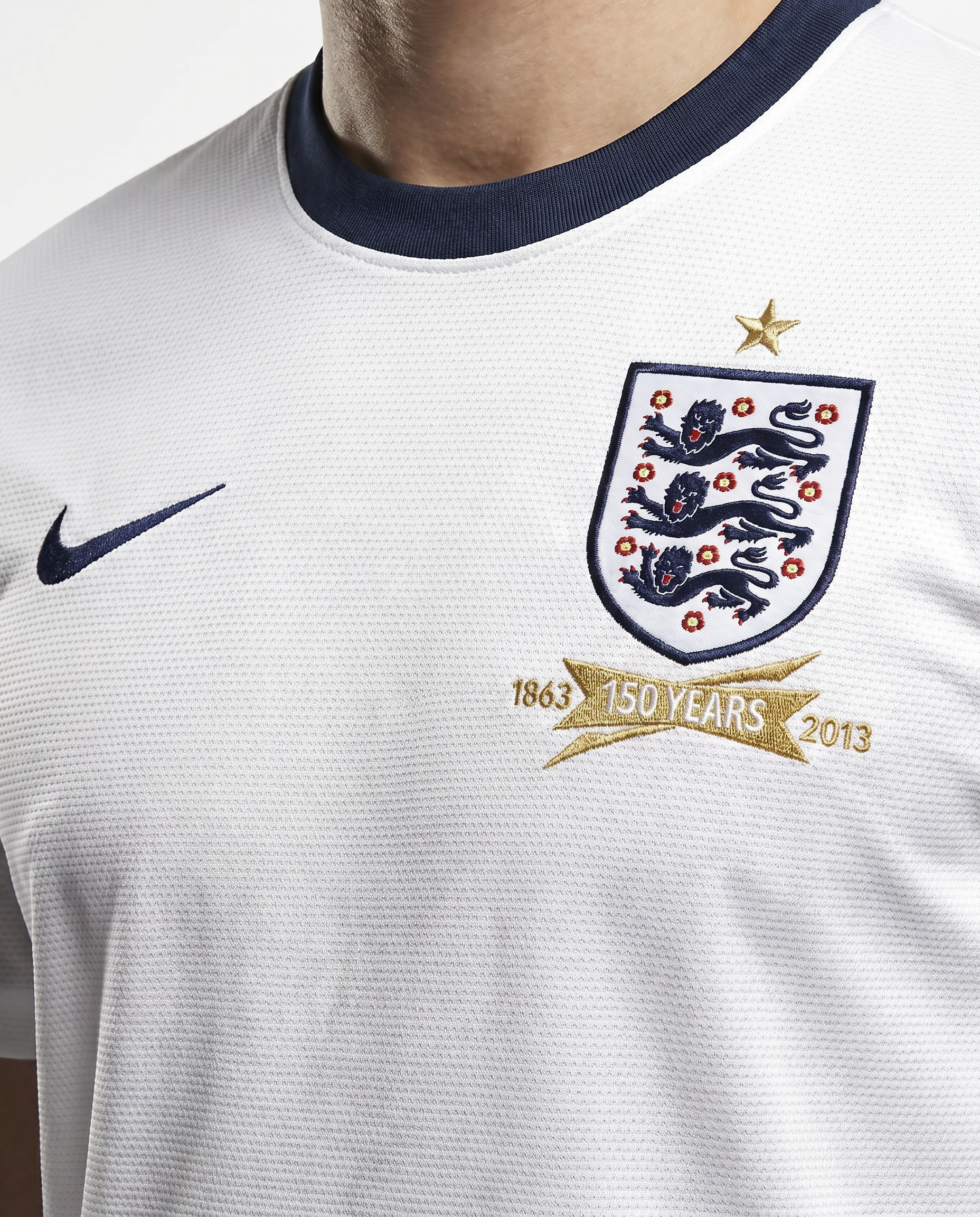 England 2013 Home Retro — Three Lions in Classic White - Gallery 1