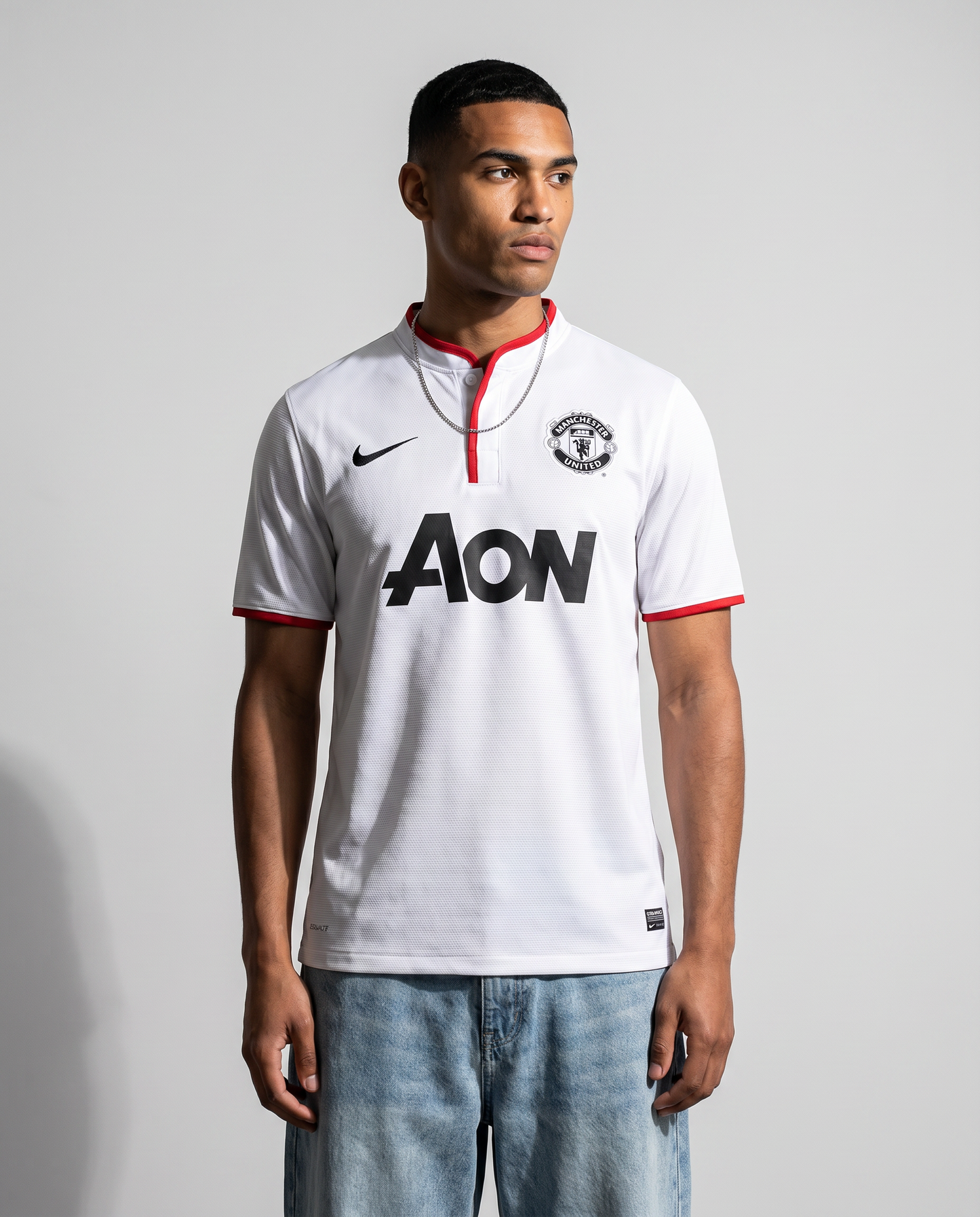 Manchester United 2013/14 Away Retro Jersey — White Devils