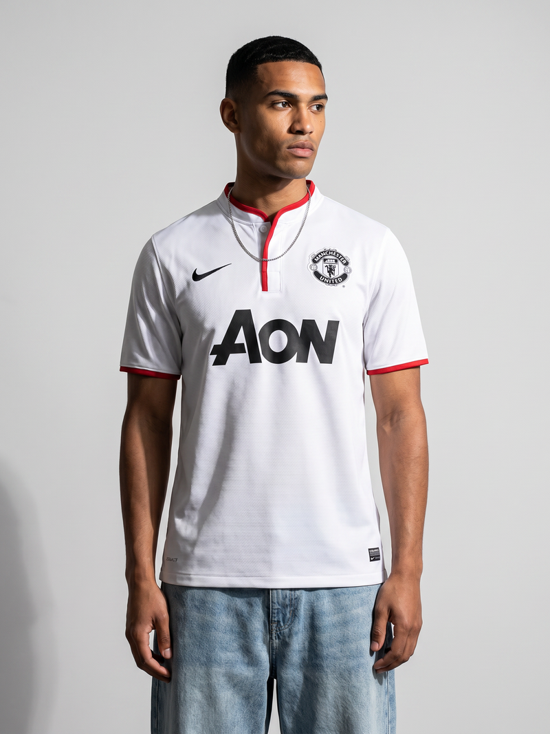 Manchester United 2013/14 Away Retro Jersey — White Devils - Image 3