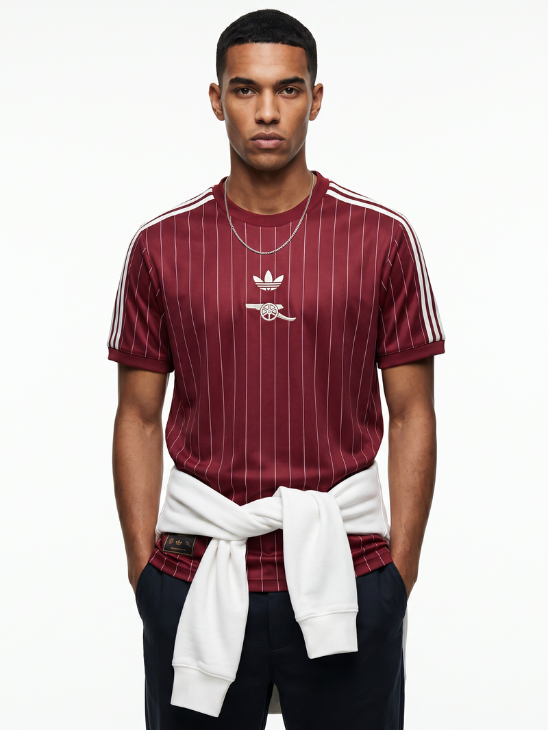 Arsenal Originals Pinstripe Shirt - Burgundy Heritage - Image 3