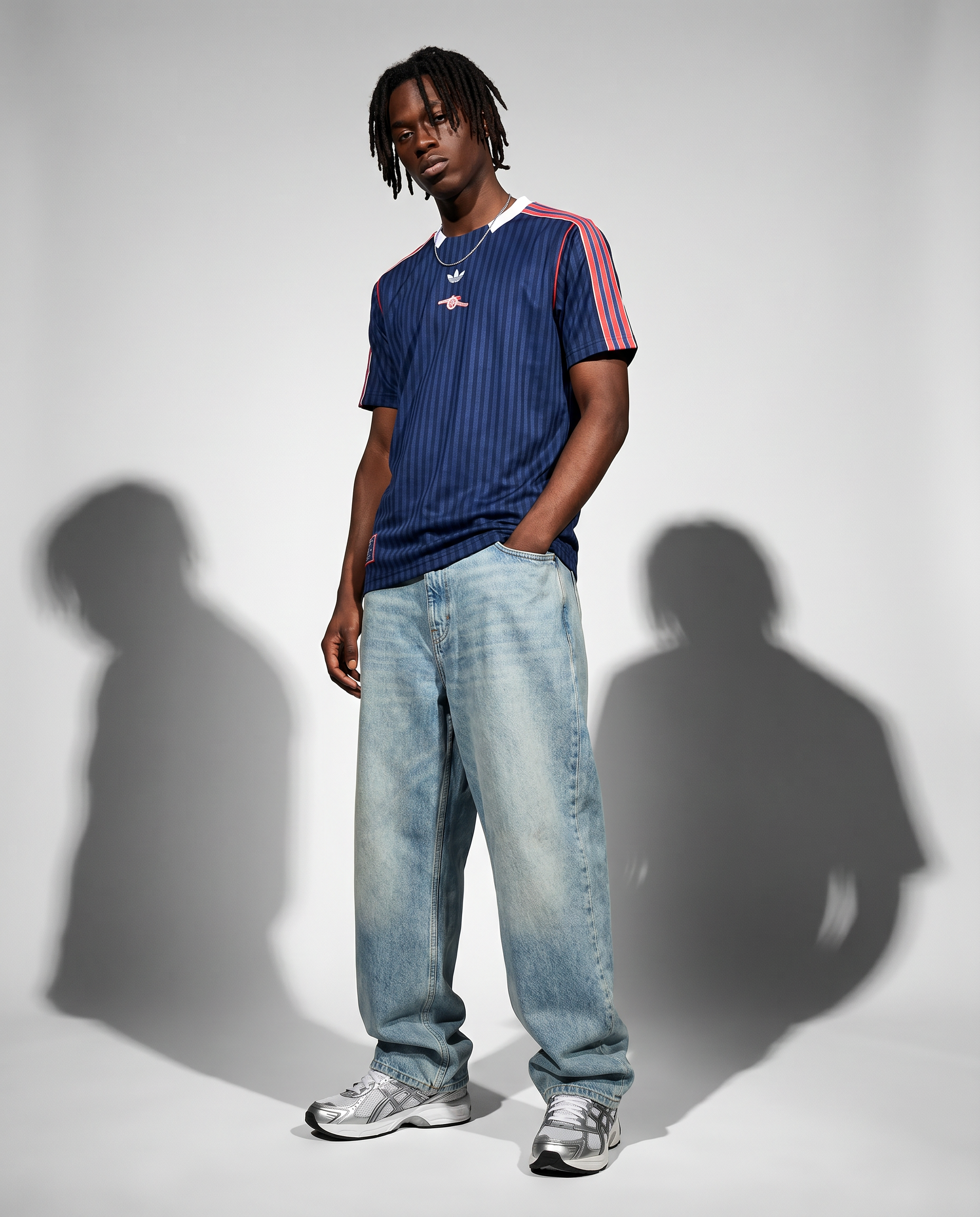 Arsenal Originals Pinstripe Shirt - Navy Throwback - Gallery 2
