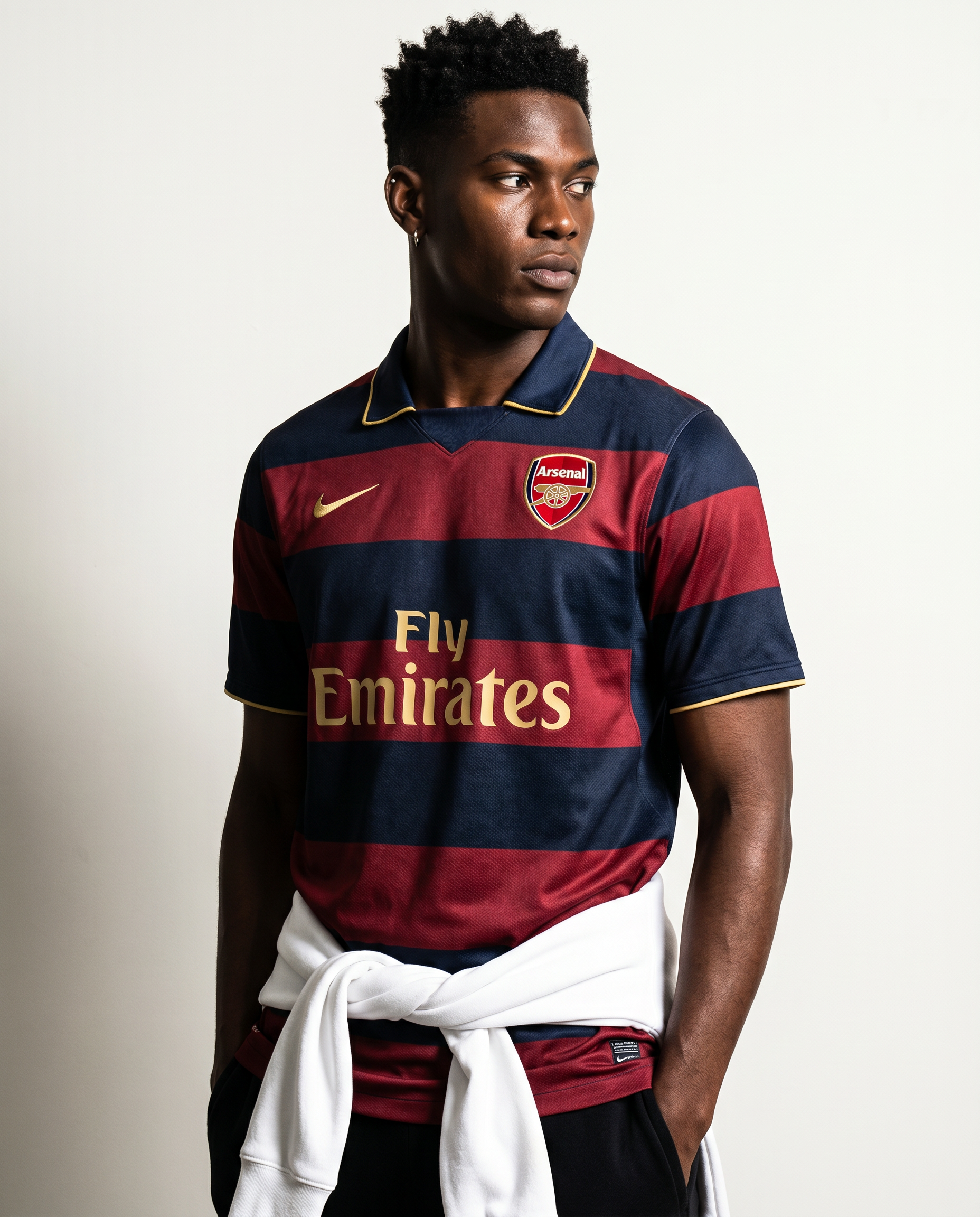 Arsenal Retro Away Shirt 07/08 - Redcurrant Hoops Edition - Gallery 4
