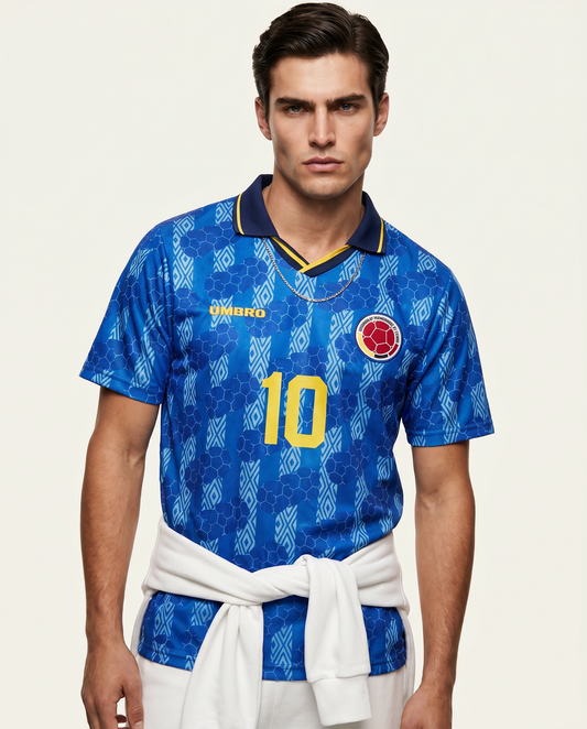 Colombia Away Retro ~1995 — The Cafetero 90s Blue