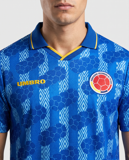 Colombia Away Retro ~1995 — The Cafetero 90s Blue