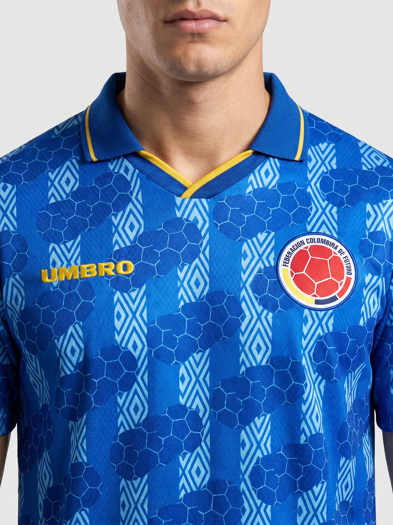 Colombia Away Retro ~1995 — The Cafetero 90s Blue - Image 3