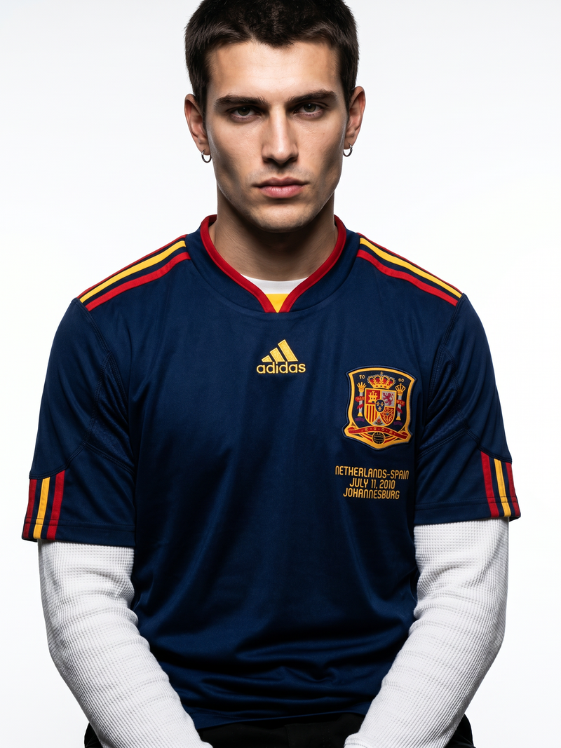 Spain 2010 Away Retro — World Cup Champions Navy - Image 3