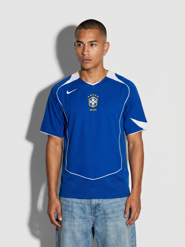 Brazil 2004 Away Retro Jersey — The Blue Seleção