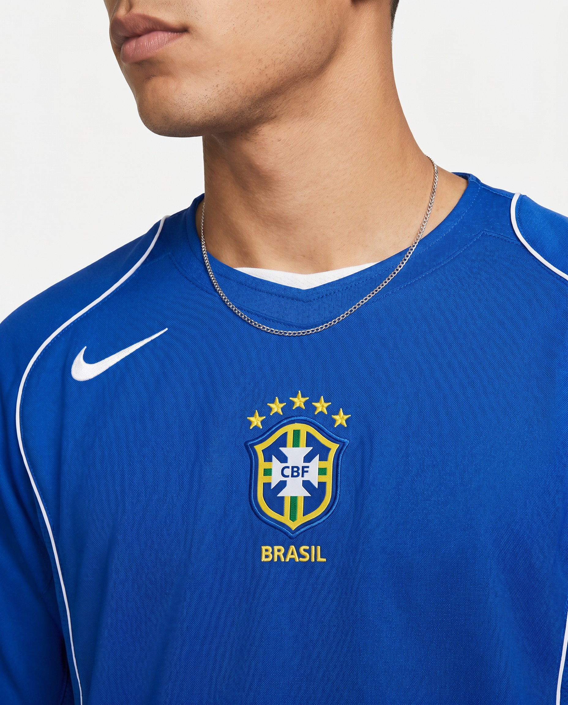 Brazil 2004 Away Retro Jersey — The Blue Seleção - Gallery 3