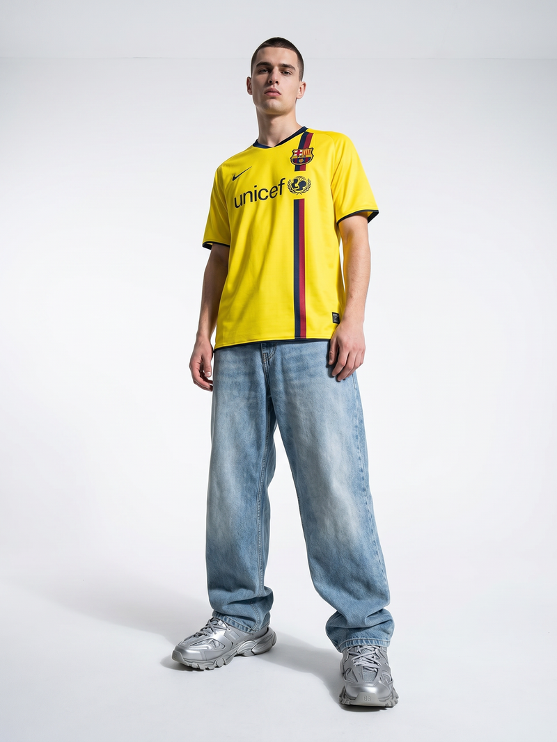Barcelona 2008/09 Away Retro Jersey — Treble in Yellow - Image 3