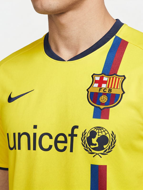 Barcelona 2008/09 Away Retro Jersey — Treble in Yellow