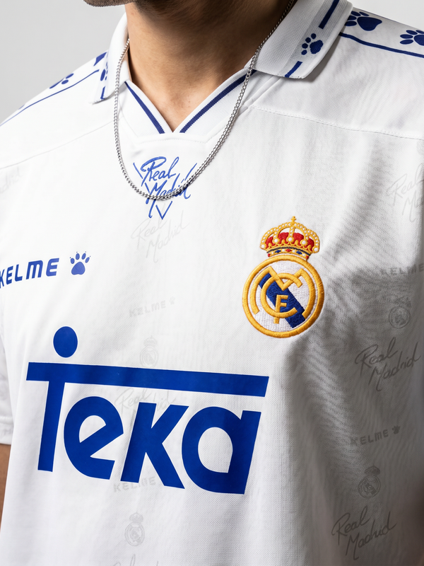 Real Madrid 94/96 Home Retro Jersey — White Royalty - Secondary